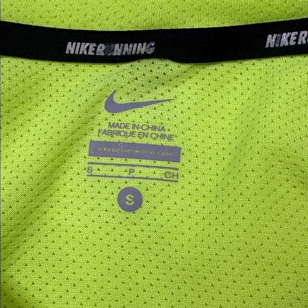 Nike Dri Fit Running Vneck Yellow Tshirt Size Men's Small